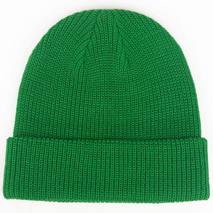 Premium Green Knit Beanie <b>Hat</b> Custom Logo <b>Winter</b> Warm Soft Stretchable Cuffed Unisex Casual Outdoor Headwear - Product Image 1