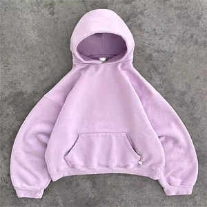 Sweat à capuche personnalisé pour homme, coupe ample, épais, en molleton polyester/coton 220/240 g/m², à épaules tombantes, court, doublé matelassé, brodé, collection Printemps - Product Image 6