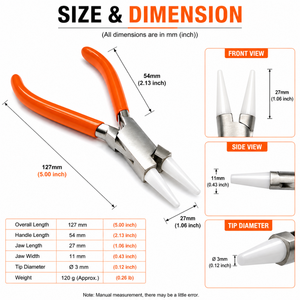Heavy Duty Nylon Jaw Pliers Flat Nose Jewelry Tool Non Scratch <b>Wire</b> Bending Shaping <b>Craft</b> DIY Beading Repair Tool - Product Image 2