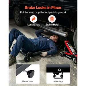 Chariot d'atelier à profil bas de 40 pouces avec 4 grandes roues, capacité de 400 lb, appui-tête surélevé, chariot roulant pour garage - Product Image 4