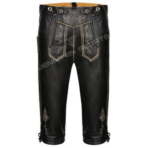 กางเกงหนังวัวแท้คุณภาพพรีเมียมทรงเข้ารูป ยาวระดับเข่า สไตล์เยอรมันบาวาเรียน สำหรับผู้ชาย พร้อมสายรัดเอว - Product Image 2