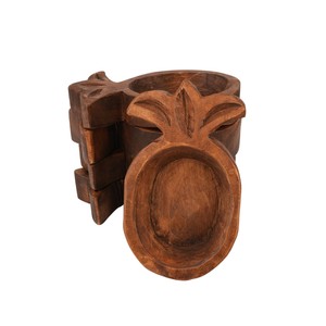 Hand Carved Acacia Wood Pineapple Dough Bowls for <b>Candles</b> <b>Set</b> for Parties Decorative Wooden Bowls Farmhouse Made in Viet Nam - Product Image 3