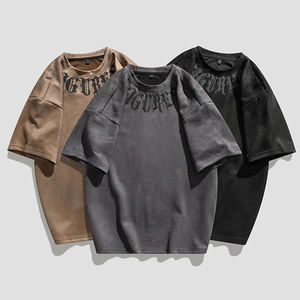 Camiseta de gimnasio vintage oversize con cuello alto y hombros caídos, lavado ácido, en blanco, para hombre, venta al por mayor, ODM, personalizada - Product Image 3