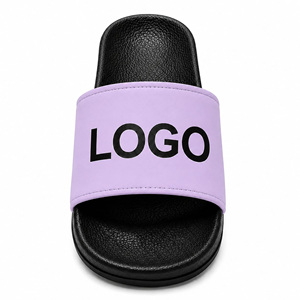 Custom Purple Logo EVA Breathable PU Lining Buckle Slide <b>Sandals</b> | Unisex Anti-Slip Beach <b>Pool</b> Slippers - Product Image 3