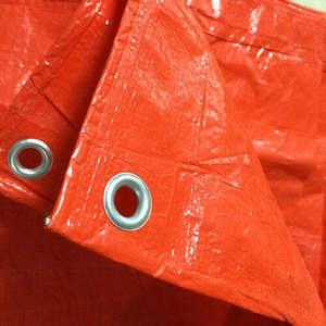 Orange Waterproof HDPE Tarpaulin Sheet Eyelets UV Treated Commercial Quality Fabric <b>Cover</b> for Commercial Use Tarpaulin - Product Image 6