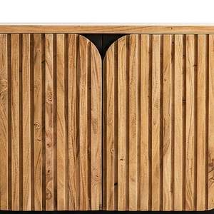 Aparador de Madera de Acacia Resistente de 2 Puertas, Diseño Moderno de Estilo Rústico, Mueble Duradero para Cocina, Sala de Estar y Comedor - Product Image 4