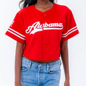 Camiseta de béisbol sólida 2025, camiseta informal de manga corta con botones para hombres y mujeres, ropa de softbol lisa con un - Product Image 1