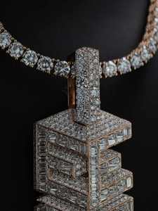 จี้ตัวอักษรเงินแท้ 925 ประดับมอสซาไนต์ VVS แบบ Iced Out สไตล์ฮิปฮอปสำหรับผู้ชาย - Product Image 1