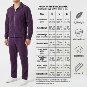 <b>Men</b> Tracksuit Lightweight Windproof <b>Jacket</b> and Pants Set Sportswear OEM Wholesale Price - Product Image 5