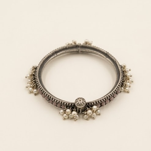DIVYORO Oxidized Pearl Ghungroo Kada Women's Party Orissa - Product Image 1