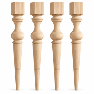 Pied de table en bois massif, support de chaise de table carré traditionnel en bois massif, installation facile, pour la maison et le bureau - Product Image 1