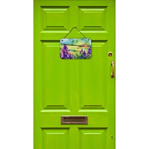 New Jersey Violet aquarelle tenture murale imprime multicolore en aluminium métal signe pour cuisine salle de bain Plaque décor à la maison 8HX12W - Product Image 2