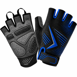 <b>Half</b> Finger Weight Lifting Gloves Breathable PU Unisex Gym Training With Hook And Loop Closure Non <b>Slip</b> Universal Season - Product Image 1