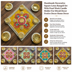 Magnifique ensemble cadeau de thali Pooja brodé écologique Jaipurios Pichwai avec sac en organza motif lotus, idéal pour Diwali, mariage ou comme cadeau décoratif. - Product Image 2