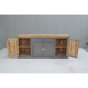 Aparador Europeo de Lujo en Madera Maciza de Mango, Hecho a Mano con Acabado Metálico Brillante, Decorativo y Multifuncional para Cocina - Product Image 5