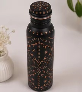 Bohemian Pattern <b>Metal</b> Water Bottle With Lid Portable Drinkware for Travel - Product Image 1