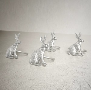 Brass Rabbit Design Napkin <b>Rings</b> <b>Set</b> | Eco-Friendly Durable Decorative Bunny Napkin Holders | Elegant Table Decor - Product Image 4