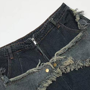 <b>Men's</b> Denim Overall Shorts Vintage <b>Dungarees</b> Jumpsuit Distressed Cotton Casual Jean Romper with Pockets Workwear Wholesale - Product Image 5