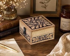 Low Price <b>Wooden</b> <b>Treasure</b> Storage <b>Chest</b> for Precious Items, Jewelry, Coins and Special Gifts with Rustic Handcrafted Design - Product Image 5