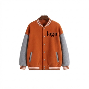 Chaqueta Varsity de Primavera para Hombre, Diseño con Parches, Teñido Liso, Revestida, Resistente al Viento, Transpirable, 100% Algodón, Casual, Venta al Por Mayor - Product Image 6