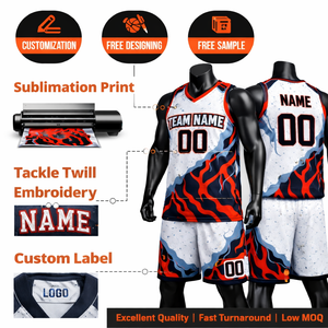 ชุดบาสเก็ตบอลแบบยูนิเซ็กซ์สั่งทำพิเศษสำหรับสโมสร ทีม โรงเรียน ระบายอากาศได้ดี ไซส์ใหญ่พิเศษ ชุดเสื้อเจอร์ซีย์ผ้าทวิลล์พิมพ์ลายแบบซับลิเมชั่น 100% โพลีเอสเตอร์ - Product Image 3