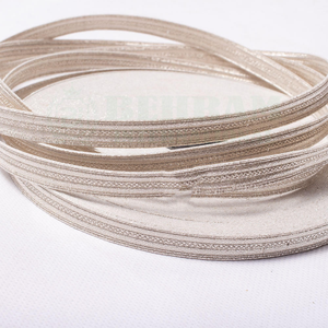Dentelle de cérémonie personnalisée, écologique et durable, brodée or, avec garniture feuille de chêne, fils Mylar et tresses métalliques - Product Image 6