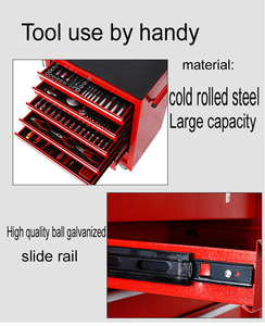 Heavy Duty OEM Auto Repair Tool Cart <b>Iron</b> <b>7</b> Drawers Keyed Lock 300kg Load Capacity Thickened Back Net Side Rack Mobile Handcart - Product Image 6