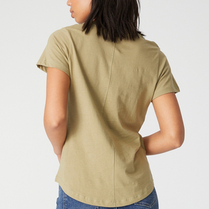 Camiseta Básica de Algodón para Mujer OEM, Camiseta de Manga Corta con Logotipo Personalizado - Product Image 3
