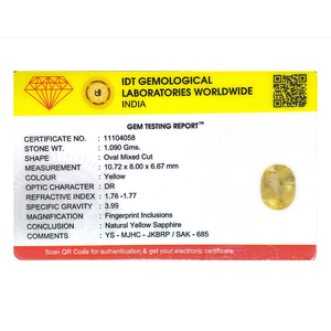 Handcrafted 5.45 Carat Oval Cut Yellow Sapphire Loose Gemstone for Fine Jewelry - Product Image 4