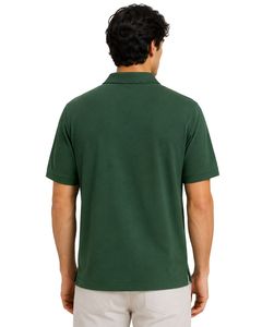 Polo de Hombre Verde Oscuro, Manga Corta, Tela Piqué de Algodón, Diseño Liso Informal, Cuello Camisero, Personalizable, para Golf, Verano - Product Image 2