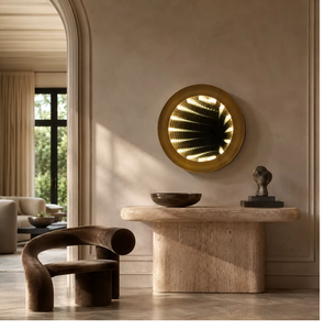 Easy Fixed <b>Wall</b> Installation Round Large Decorative <b>Mirror</b> for Luxury Living Room - Product Image 1