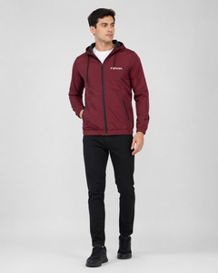 Chaqueta Cortavientos con Capucha para Hombre F2WIN, Color Sólido, Cierre de Cremallera, Ropa Casual de Otoño, Azul, Poliéster, Personalizable - Product Image 5
