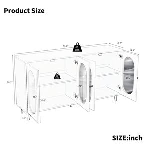 Modern Freestanding <b>Sideboard</b> Cabinet Acrylic Doors Kitchen Dining Living Room <b>Storage</b> Console Table Accent Furniture for Home - Product Image 5