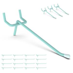 HUHOLE 50 Ganchos de Acero Inoxidable para Panel Perforado de 2 Pulgadas, Sin Perforaciones, Negro/Plateado/Rosa/Azul, Organizador de Ropa - Product Image 2