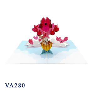 3D Pop Up Dog with Heart <b>Balloons</b> Card Handmade Romantic Love Greeting Card <b>Valentine</b> Paper Art Gift Wholesale Custom Orders - Product Image 3