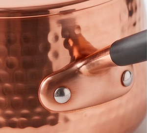 Rose Gold Copper Utensils Metal Sauce <b>Pan</b> With Attach Aluminium <b>Handle</b> And Lid For Kitchenware Hotel Restaurant - Product Image 2