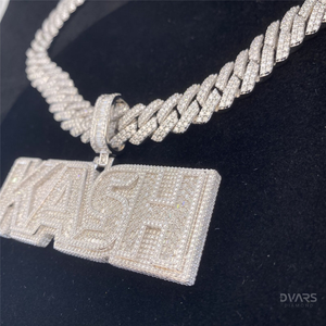 Pendentif de luxe en moissanite VVS, style hip-hop, avec initiale, logo, breloques personnalisées en argent 925 plaqué or - Product Image 3