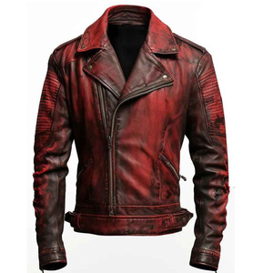 Winter Season Custom 2025 Vintage Sheep Skin Leather Biker <b>Jacket</b> Collarless <b>Gothic</b> Oversized Outdoor Waterproof Breathable Men - Product Image 1