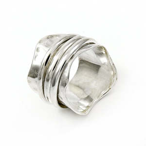 Hammered Design Invisible Setting 925 Sterling Silver Unisex <b>Spinner</b> Boho <b>Rings</b> Perfect For Engagement Wedding-Party-Events - Product Image 1