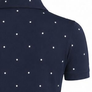Polo Azul Marino Estampado para Mujer, Manga Corta, Ropa Deportiva Informal, Top Cómodo para Golf, Entrenamiento y Ejercicio - Product Image 6