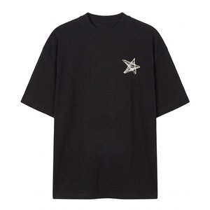 T-shirt Homme Oversize Noir à Épaules Tombantes en Coton Lourd, Prix Usine, Vente en Gros, Fournisseur OEM Personnalisé, Séchage Rapide, Vêtement d'Été - Product Image 2