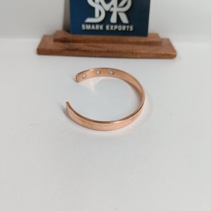 Traditional Geometric Cross Pattern Pure Copper Handmade Open Cuff Bangle <b>Bracelet</b> with Minimal Etched Design - Product Image 6