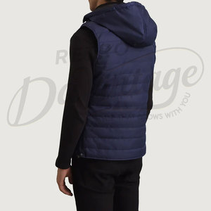 Chaleco Acolchado con Capucha Azul Rey para Hombre, Chaleco Acolchado Cálido de Invierno, Impermeable, Sin Mangas, para Hombre - Product Image 2