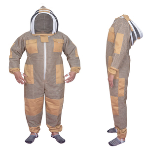 Wholesale Beekeeping <b>Suit</b> with Gloves Professional Brown <b>Bee</b> Keeper <b>Suit</b> with Detachable Hood - Product Image 1