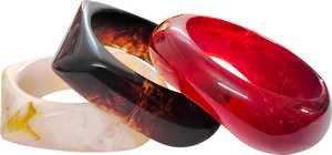MN Exports Islam Fashion Resin Lucite Bangle <b>Bracelet</b> Set <b>Red</b> Black White Unisex Gift Jewelry - Product Image 3