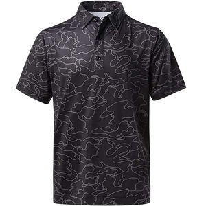 เสื้อกอล์ฟแขนสั้นผู้ชาย ผ้าถักคุณภาพสูง 100% โพลีเอสเตอร์ ซึมซับเหงื่อ แห้งเร็ว ระบายอากาศดี ไม่ยับง่าย สวมใส่สบาย - Product Image 1