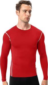 Men's Full Sleeve Compression Shirt Red White Green Quick Dry Sport Top Long Sleeve <b>Athletic</b> Wear - Product Image 2