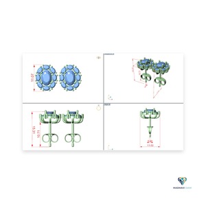 ต่างหูเพชรทรงรี 1.69 กะรัต แบบ Halo Stud ผลิตในห้องปฏิบัติการ ตัวเรือนทองคำแท้ 18K ดีไซน์คลาสสิกแบบ Cluster สำหรับผู้หญิง เครื่องประดับอันหรูหรา - Product Image 4