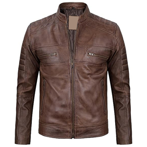 Customized Made High Quality <b>Genuine</b> <b>Leather</b> <b>Jacket</b> For Adults Men Factory Direct Sale Men's <b>Leather</b> <b>Jacket</b> - Product Image 5