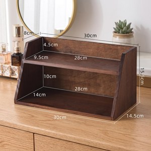 Handmade Wooden Makeup Organizer with Two Shelves for Cosmetics and Beauty <b>Tools</b> Simple Style Storage <b>Box</b> - Product Image 4